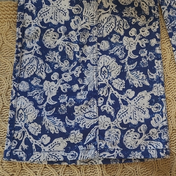 Ulla Johnson Blue and White Greer Floral Print Wide-leg Jeans - Size 8 - Picture 4 of 11